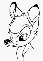coloriage bambi fait la grimace